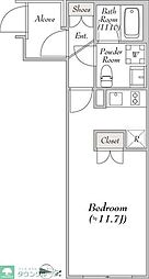 MYRIARESIDENCE南馬込 ワンルームの間取図画像