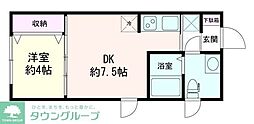 M's南雪谷 1DKの間取図画像