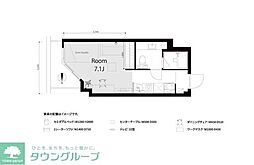 インペリアル赤坂フォラム ワンルームの間取図画像