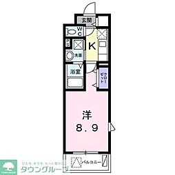 プティメゾン青葉台 1Kの間取図画像