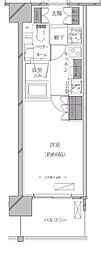 A-standard芝浦 1Kの間取図画像