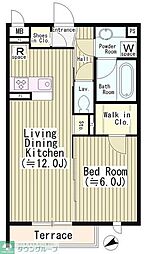 CASAVERDE富ヶ谷 1LDKの間取図画像