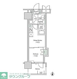ブルックサイドレジデンス木場 1DKの間取図画像