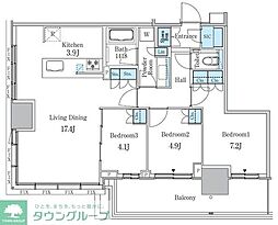 大崎ステーションレジデンス 3LDKの間取図画像