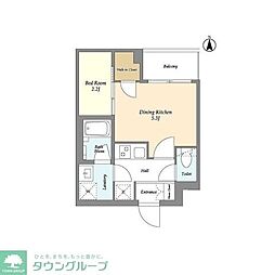スタイリオ東品川 1DKの間取図画像