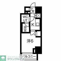 スパシエヴァロル品川荏原 1Kの間取図画像