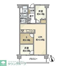 白金台ローヤルコーポ 2SLDKの間取図画像