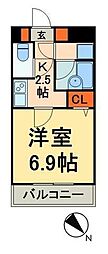 パレステュディオ神田EAST 1Kの間取図画像
