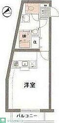 菱和パレス高輪壱番館 ワンルームの間取図画像