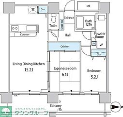 セルリアンホームズ勝どき 2LDKの間取図画像