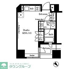 パークアクシス溜池山王 ワンルームの間取図画像