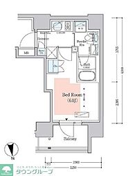プライムアーバン品川中延 1Kの間取図画像
