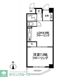 千駄ヶ谷ルーテルハイツ 1LDKの間取図画像