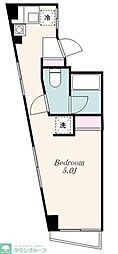 明河ビル ワンルームの間取図画像