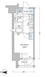 アーバネックス南品川 1Kの間取図画像