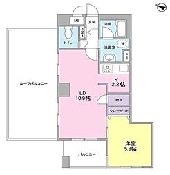 ボヌール都立大学参番館 1LDKの間取図画像