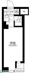 コープ野村六本木2 1Kの間取図画像