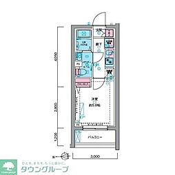 ジェノヴィア大崎スカイガーデン 1Kの間取図画像