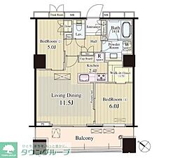パークシティ大崎ザレジデンス 2LDKの間取図画像
