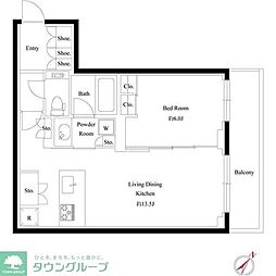 RenaissanceShotoPremiumcourt 1LDKの間取図画像
