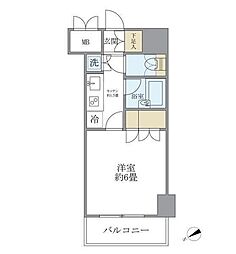 KDXレジデンス日本橋箱崎 1Kの間取図画像