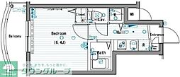 ガラ・シティ五反田 1Kの間取図画像
