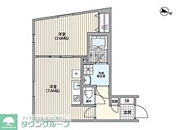 品川区北品川2丁目マンション 1DKの間取図画像