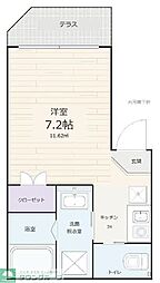 ソレイユ西大井 ワンルームの間取図画像