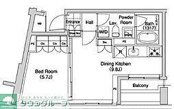 代官山BLESS 1LDKの間取図画像