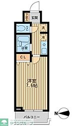 ドゥーエ西大島 1Kの間取図画像