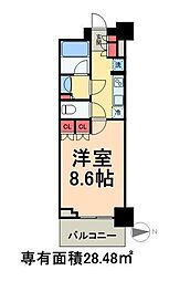 ParkAxis辰巳STAGE 1Kの間取図画像