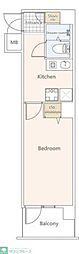 エトワール恵比寿三葉 1Kの間取図画像