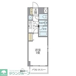 北品川アパートメント 1Kの間取図画像