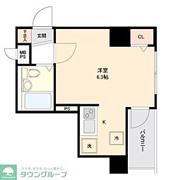 ステージグランデ南麻布 ワンルームの間取図画像