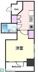 プリンセスコート日本橋 1Kの間取図画像