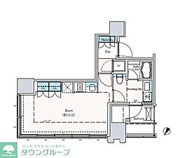 ザ六本木東京クラブレジデンス 1Kの間取図画像