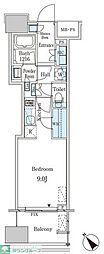 レガシス中目黒 ワンルームの間取図画像