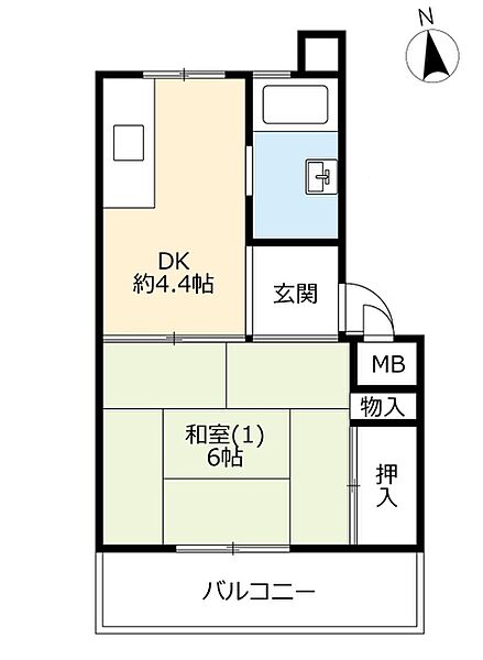 UR常盤平 ｜千葉県松戸市常盤平3丁目(賃貸マンション1DK・4階・30.58㎡)の写真 その2