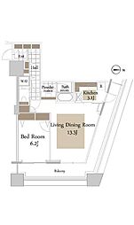 コンシェリア西新宿タワーズウエスト 1LDKの間取図画像