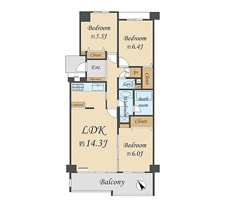 3LDK 間取り