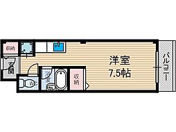 カースル・安田 ワンルームの間取図画像