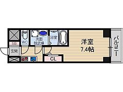 Sレジデンス千里丘 1Kの間取図画像