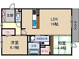SUNSQUARE千里万博 2LDKの間取図画像