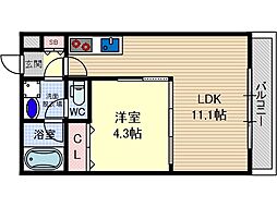 メゾンプレジール 1LDKの間取図画像