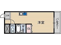 末広15番館 ワンルームの間取図画像