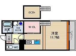カサ・デ・ビオラ ワンルームの間取図画像