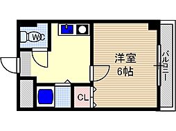 本町八番館 1Kの間取図画像