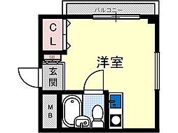 プラットホーム沢良宜 ワンルームの間取図画像