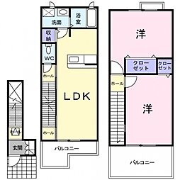 レジデンス淀川 2LDKの間取図画像