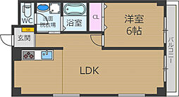エクセルコート千里丘 1LDKの間取図画像